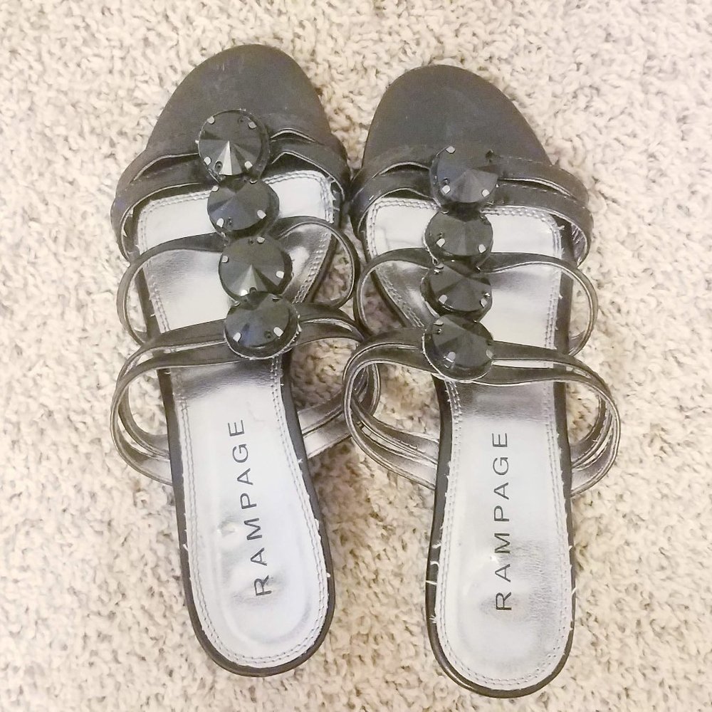 5/$25⭐ Rampage Low Wedge Sandal Black 7.5M